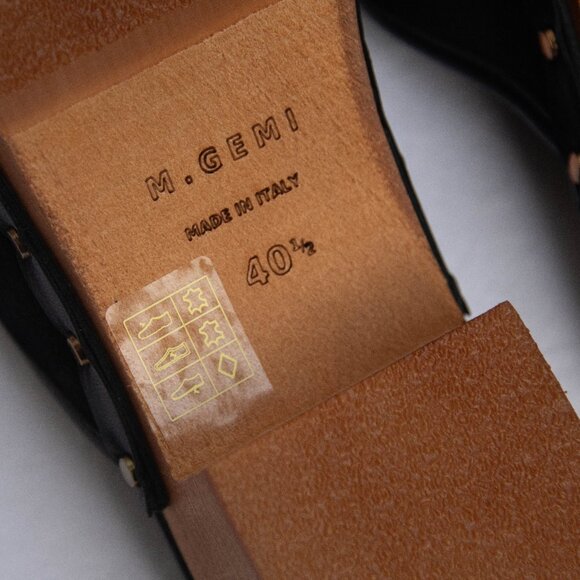 M. Gemi The Mariella Black Suede Wooden Slip-on Platform Sandals 40.5/10 US - Picture 9 of 13